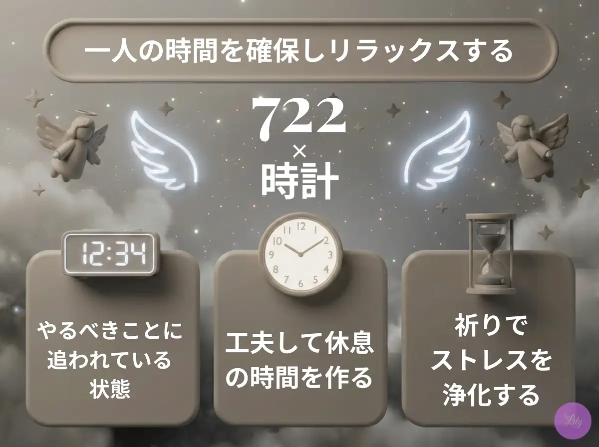 リリーのエンジェルナンバー 722 x 時計