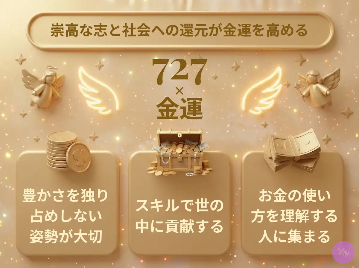 リリーのエンジェルナンバー 727 x 金運