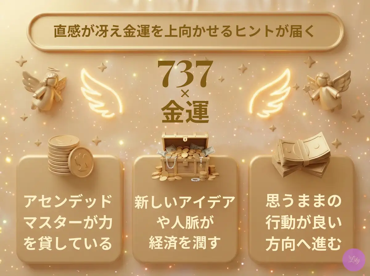 リリーのエンジェルナンバー 737 x 金運