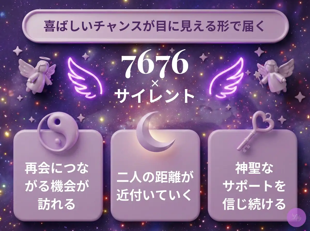 リリーのエンジェルナンバー 7676 x サイレント