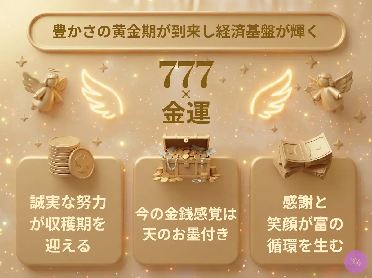 リリーのエンジェルナンバー 777 x 金運