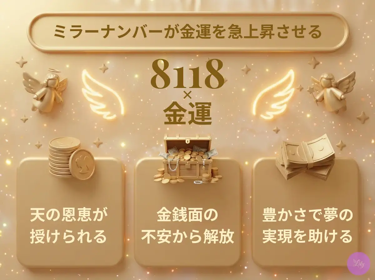 リリーのエンジェルナンバー 8118 x 金運