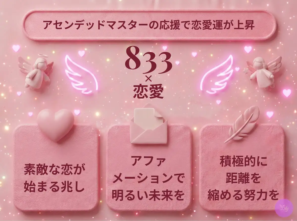 リリーのエンジェルナンバー 833 x 恋愛