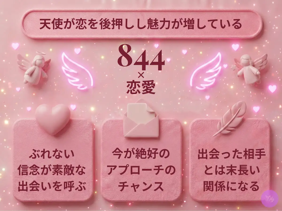 リリーのエンジェルナンバー 844 x 恋愛