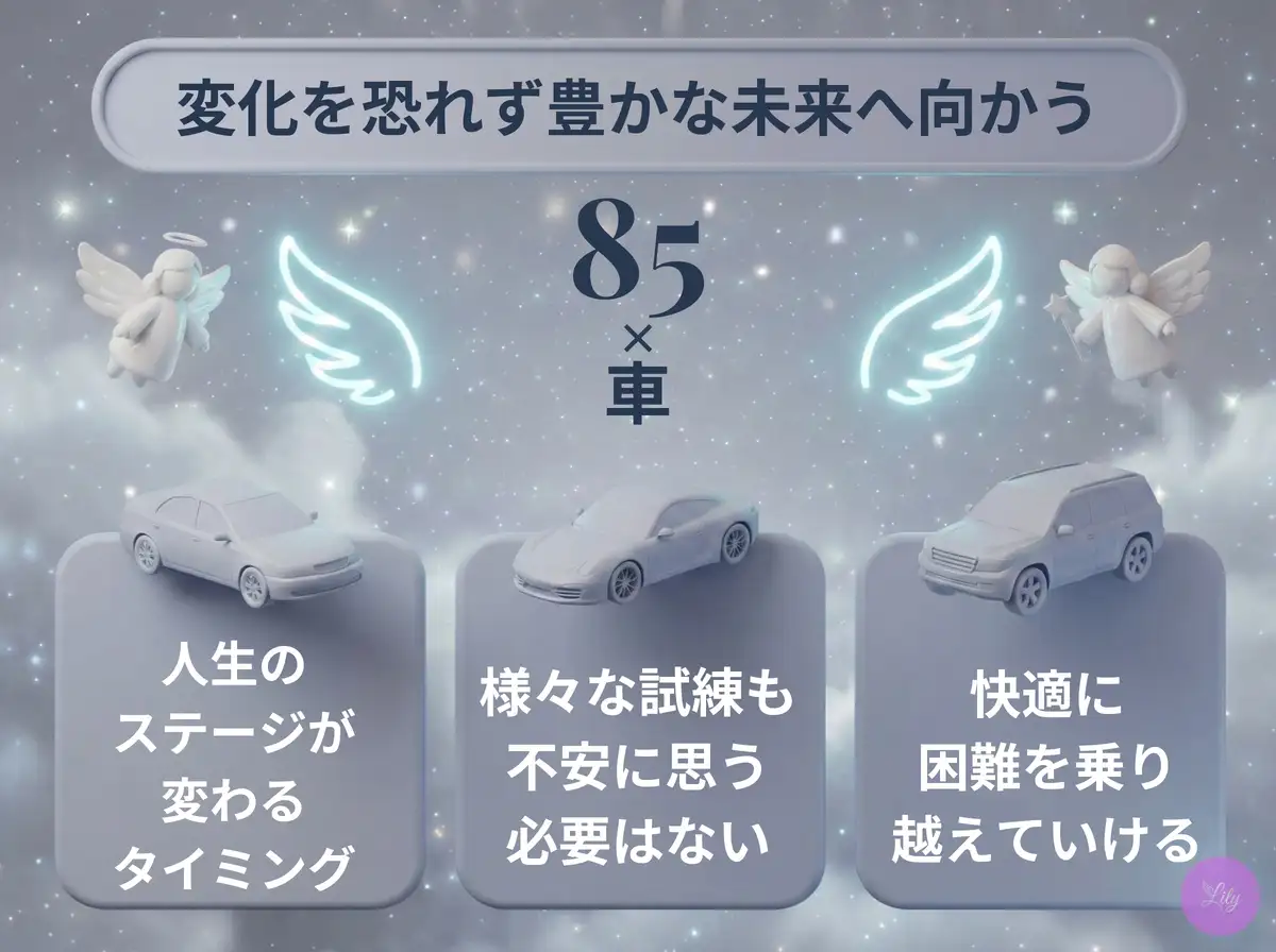 リリーのエンジェルナンバー 85 x 車