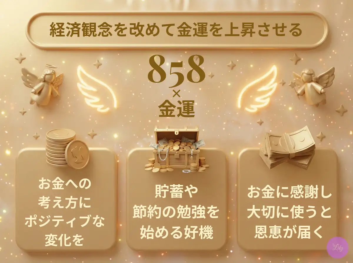 リリーのエンジェルナンバー 858 x 金運