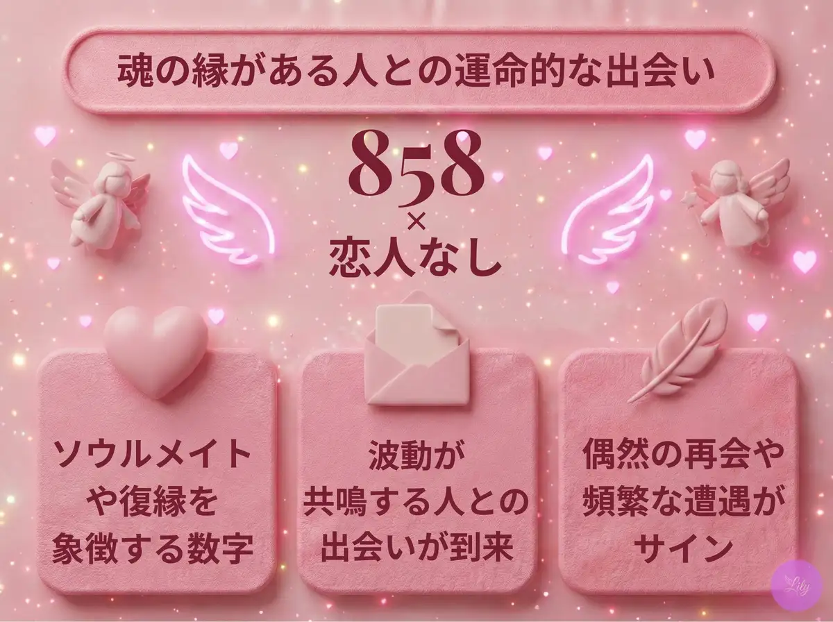 リリーのエンジェルナンバー 858 x 恋人なし