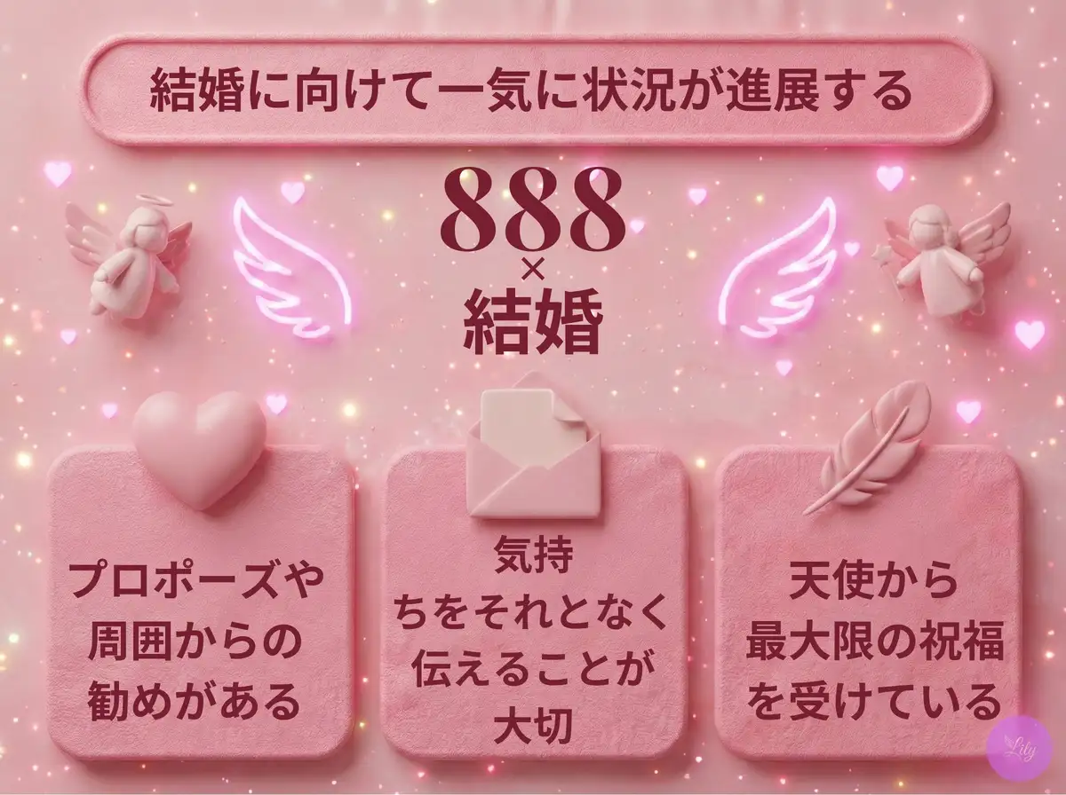 リリーのエンジェルナンバー 888 x 結婚