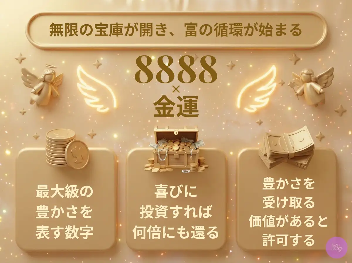 リリーのエンジェルナンバー 8888 x 金運
