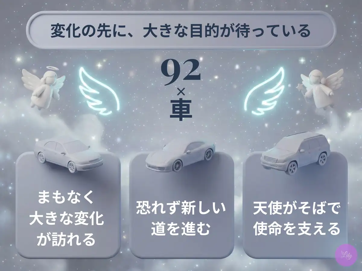 リリーのエンジェルナンバー 92 x 車