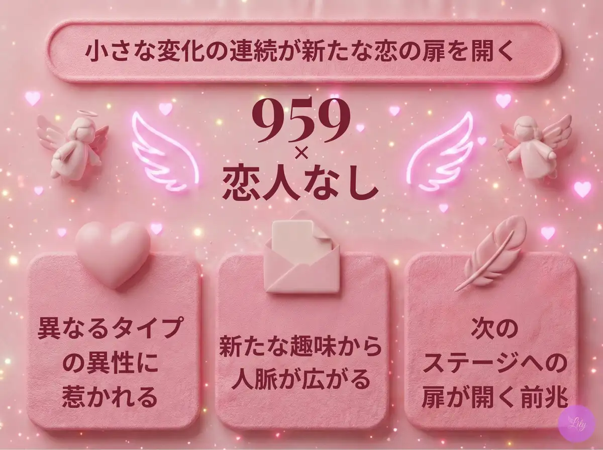 リリーのエンジェルナンバー 959 x 恋人なし