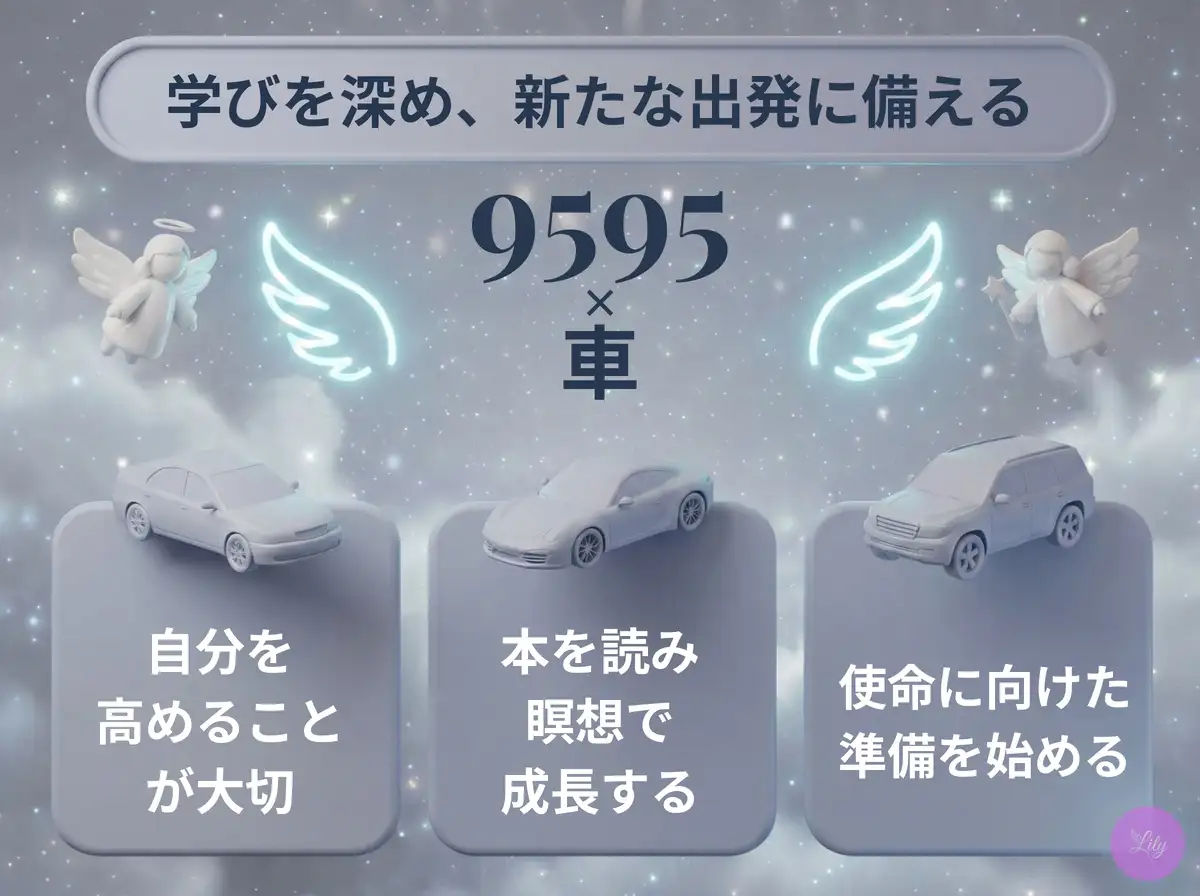 リリーのエンジェルナンバー 9595 x 車
