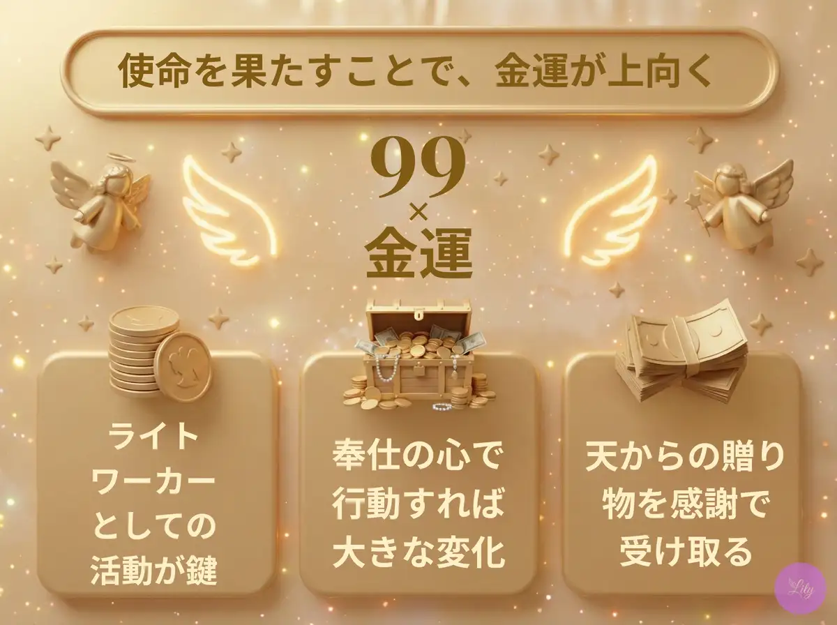 リリーのエンジェルナンバー 99 x 金運