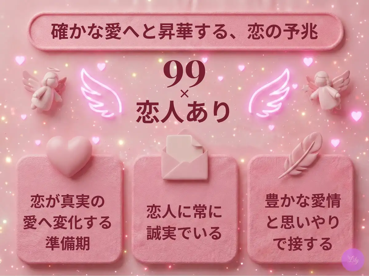 リリーのエンジェルナンバー 99 x 恋人あり